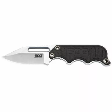 SOG NB1002-CP Instinct Mini Fixed Knife 1.90" 5Cr15MoV Clip Point Plain Edge Blade, Black G10 Handle