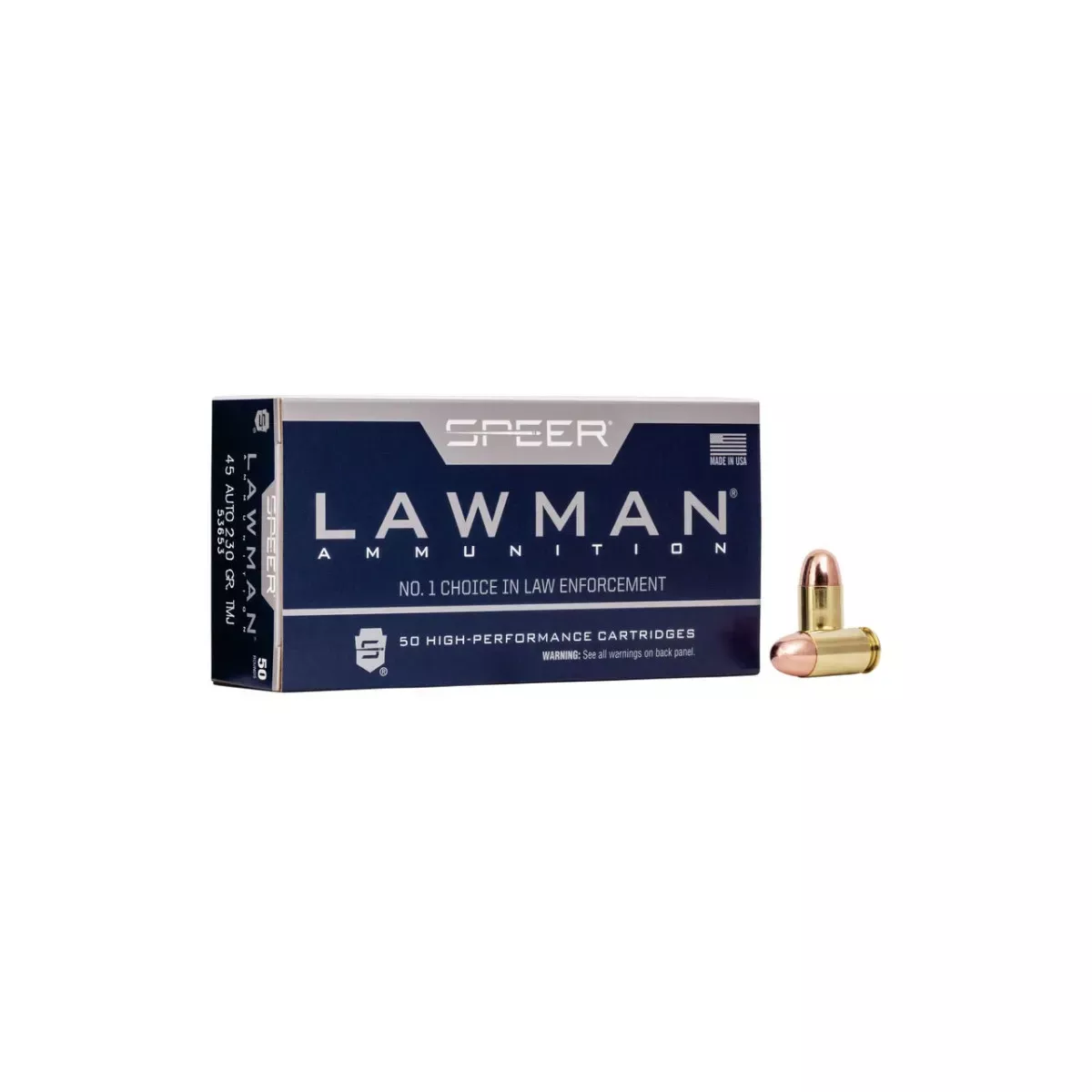 Speer 45 ACP 230GR lawman FMJ 50rd