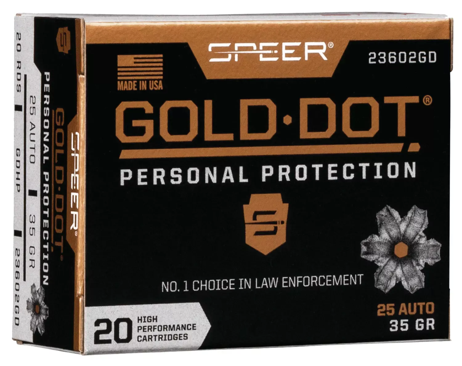 Speer Gold Dot Personal Protection 25 ACP 35 Gr. Hollow Point 20/Box