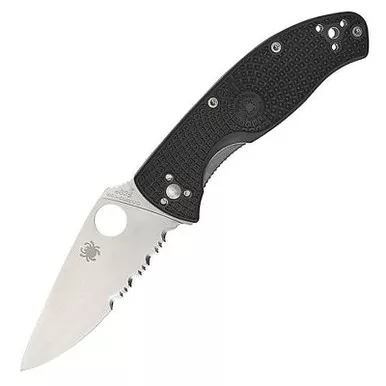 Spyderco 122PSBK Tenacious Linerlock Black 3.375" Drop-point Blade