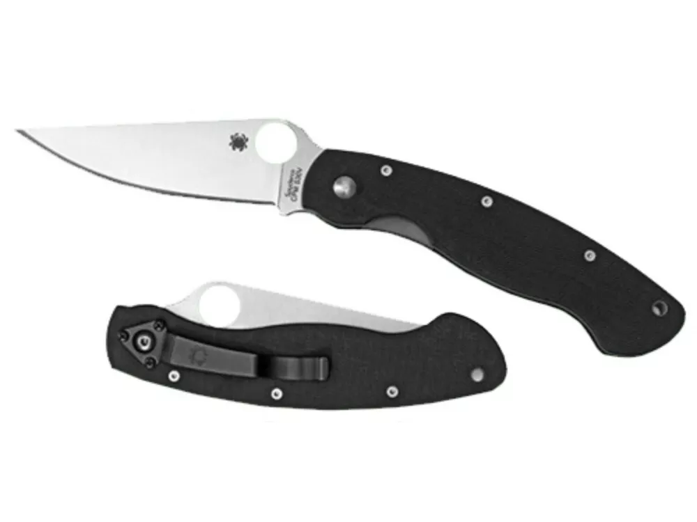 Spyderco 4" Modified Clip Point CPM S30V Blade Black G10 Tactical Knife