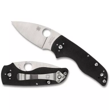 Spyderco C230NLGP Lil' Native Splipit Folding Knife 2.42" CPM-S30V Plain Edge Blade, Black G-10 Handle