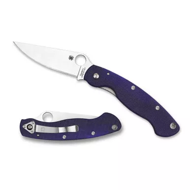 Spyderco C36GPDBL Military Model Folding Knife 4.00" CPM-S110V Plain Edge Blade, Dark Blue G-10 Handle