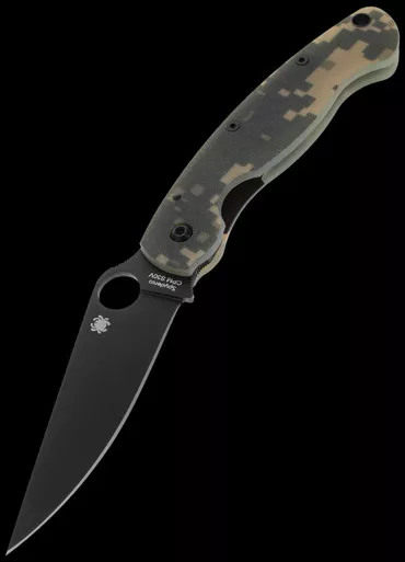 Spyderco Military Digi Camo Black Blade Folding Knife