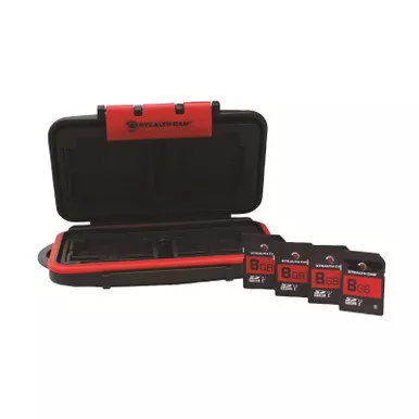 Stealth Cam Memory Card Storage Case with 4pk 8 GB SD Memory Card