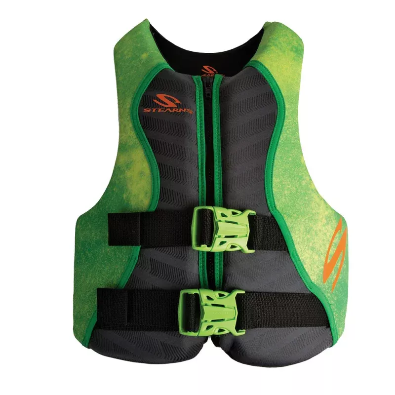 Stearns Youth Hydroprene Life Vest – Type III – Green – 50-90lbs