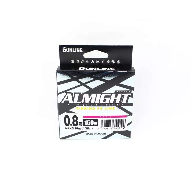 Sunline P.E Line X4 Almight Sinking P.E 150m P.E 0.8 13lb Pink (5704)