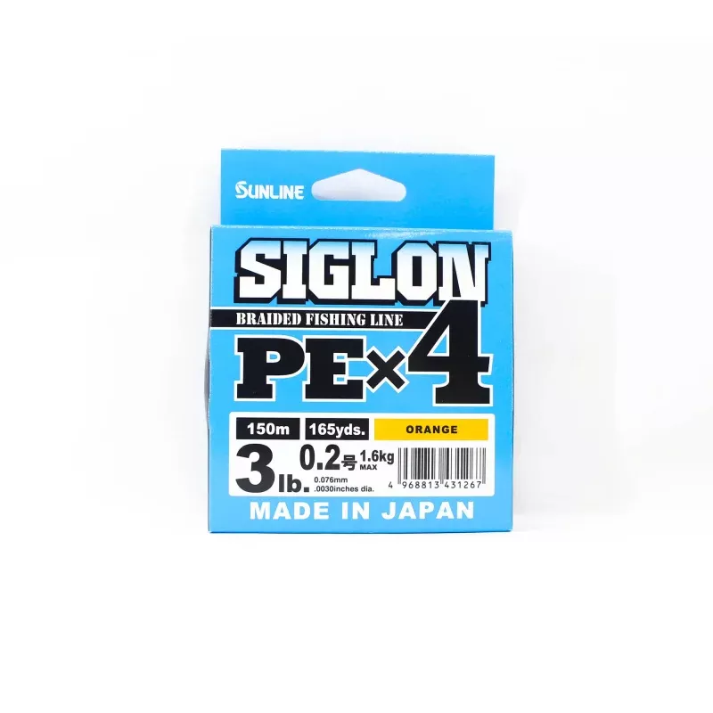 Sunline P.E Line X4 Siglon 150M P.E 0.2 3LB Orange (1267)