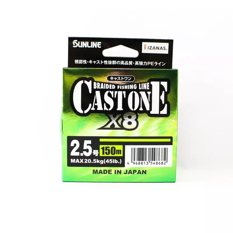 Sunline P.E Line X8 Cast One HG 150M P.E 2.5 40lb Light Green (8682)