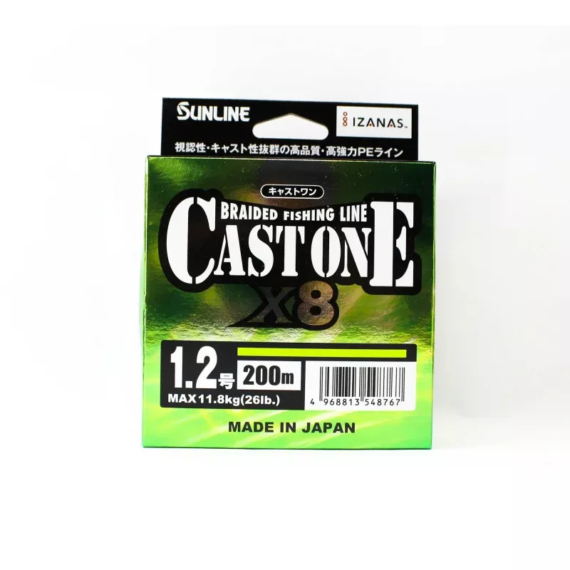Sunline P.E Line X8 Cast One HG 200M P.E 1.2 20lb Light Green (8767)