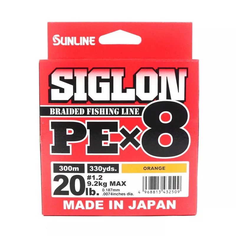 Sunline P.E Line X8 Siglon 300M P.E 1.2 20LB Orange (2509)