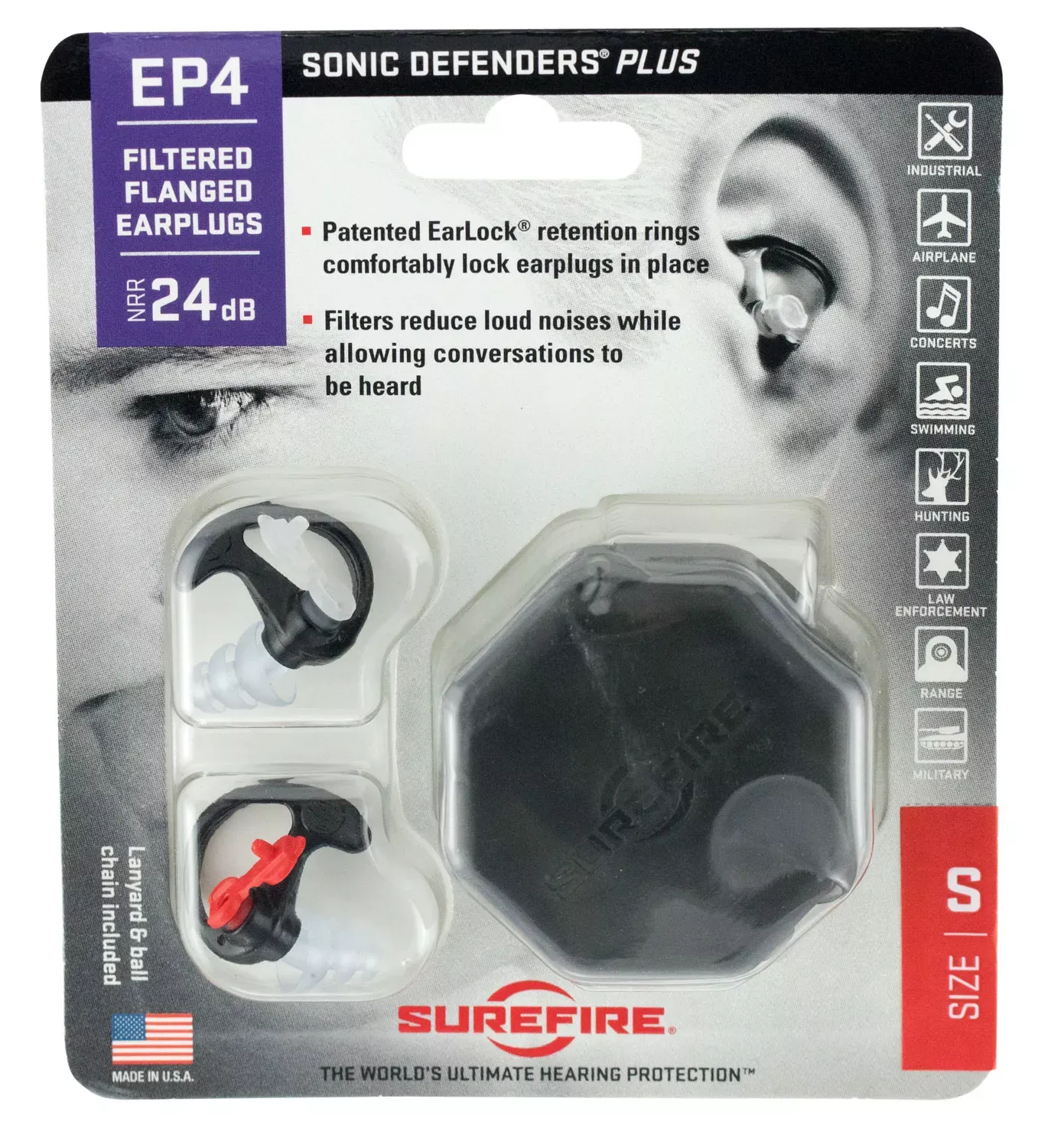 SureFire EP4 Sonic Defenders Plus Flanged Earplugs