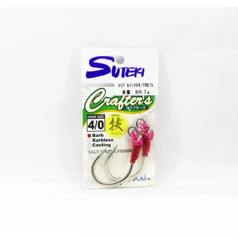 Suteki Yamai Crafter Barb Rigged Assist Hook Size 4/0 (7623)