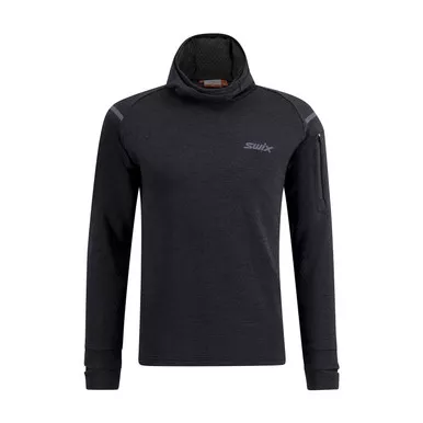 SWIX Men's Pace Black Midlayer Hooded Sweater (10058-23-10000)