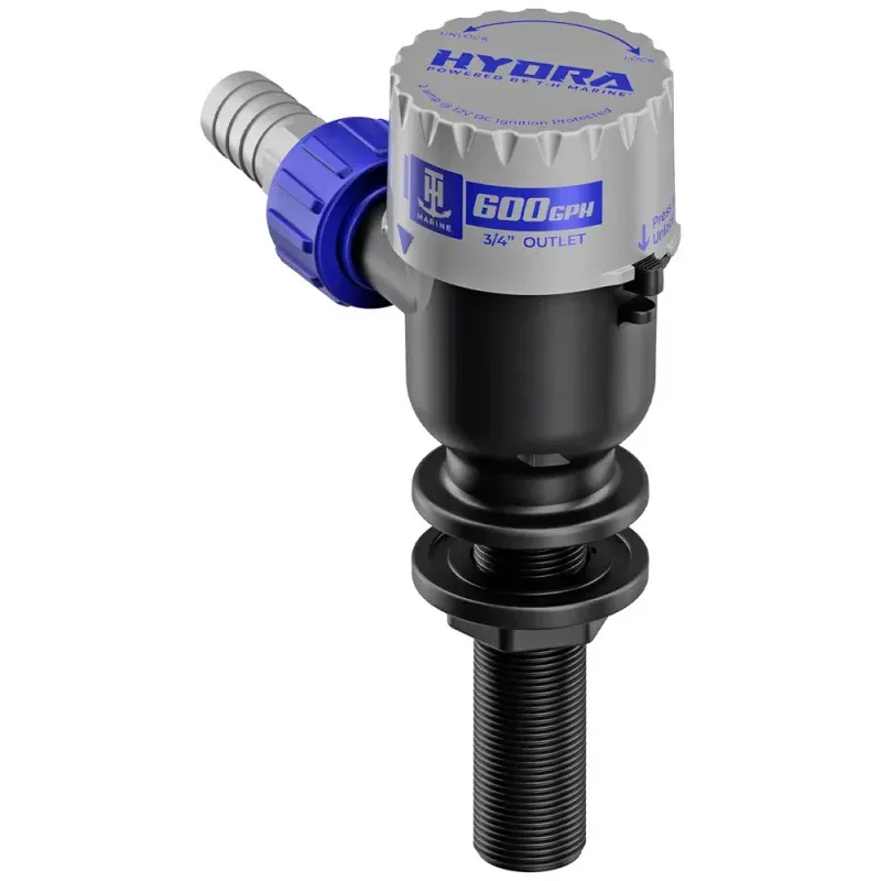 T-H Marine HYDRA Livewell Pump – 600 GPH – 12V – Long Nozzle