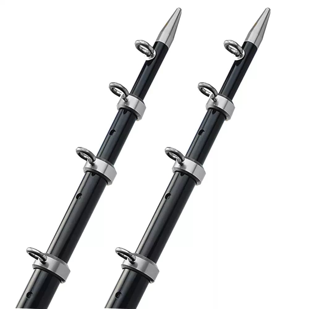 TACO 15' Telescopic Outrigger Poles HD 1-½" - Black/Silver