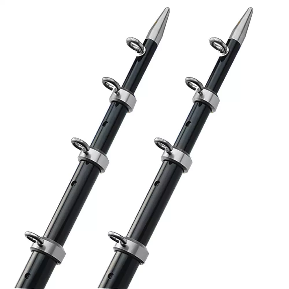 TACO 18' Telescopic Outrigger Poles HD 1-1/2" - Black/Silver