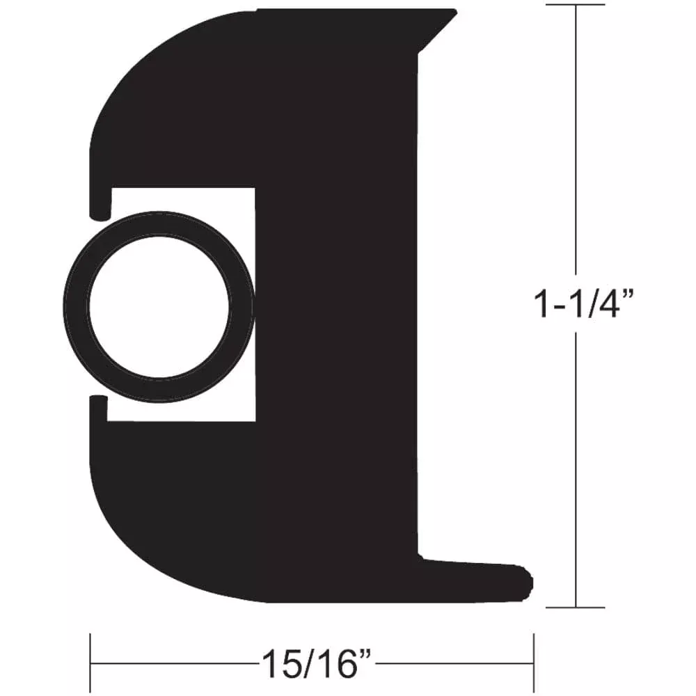 TACO Flex Vinyl Rub Rail Kit – Black w/Black Insert – 50′ – 1-1/4″