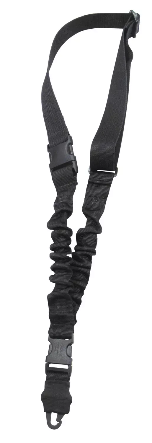 Tacshield Shock Sling made of Black Webbing with Double QRB & Single-Point Design for Rifle/Shotgun