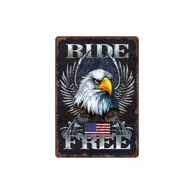 Tactical Crusader TN1593 Ride Free Eagle 12 x 16 in. Tin Sign