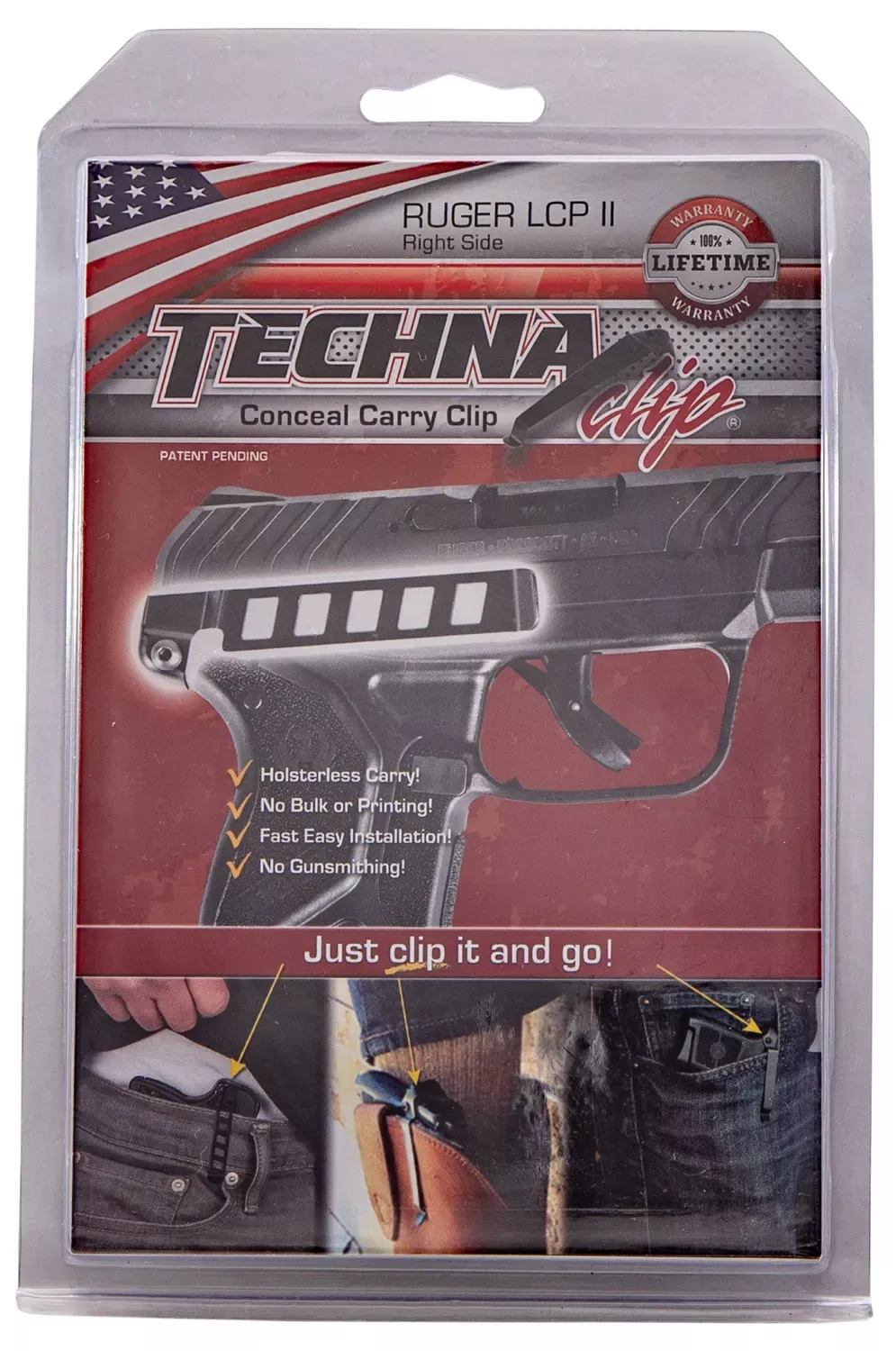 Techna Clip Conceal Carry Gun Belt Clip for Ruger LCP