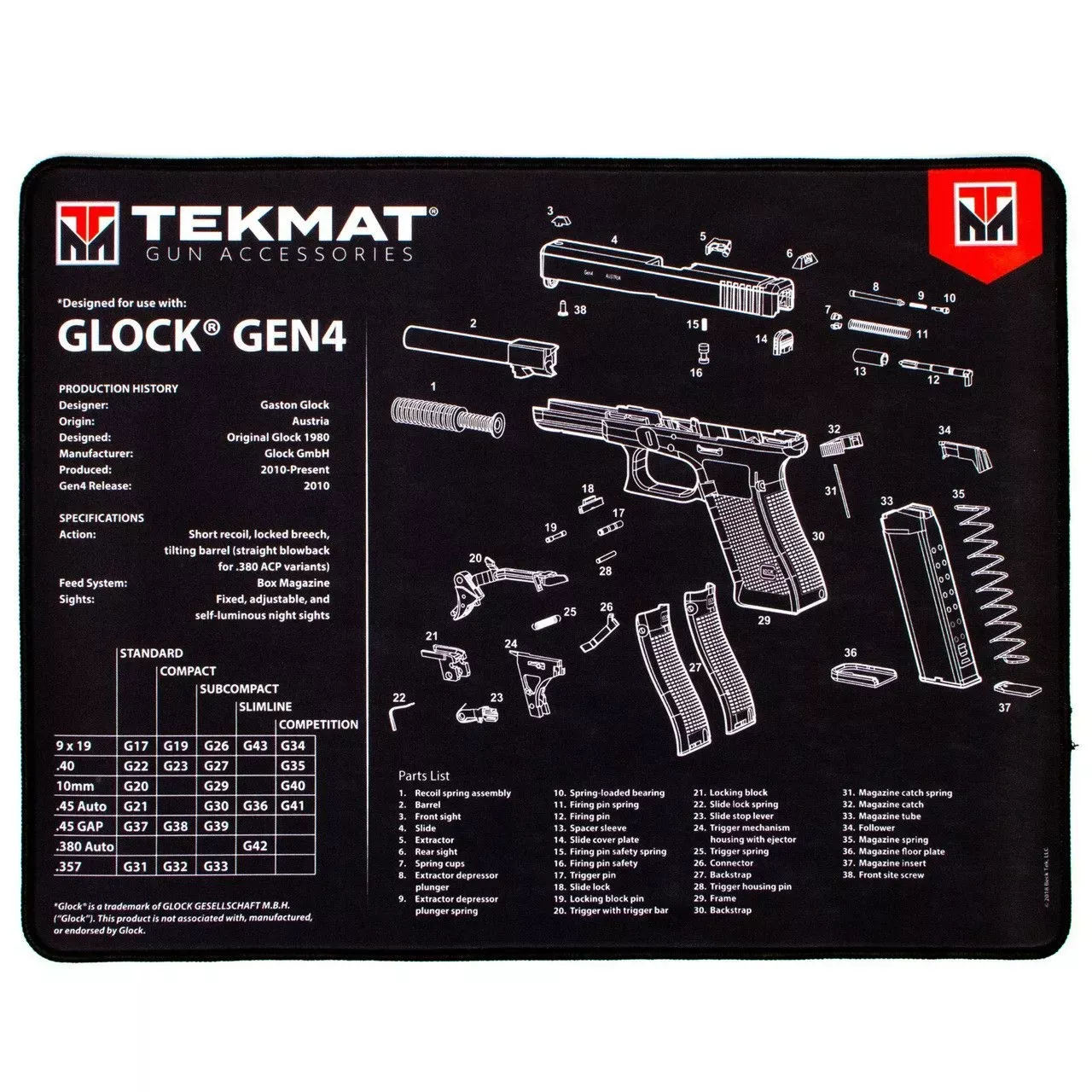 TekMat Glock G4 Ultra Premium Gun Cleaning Mat