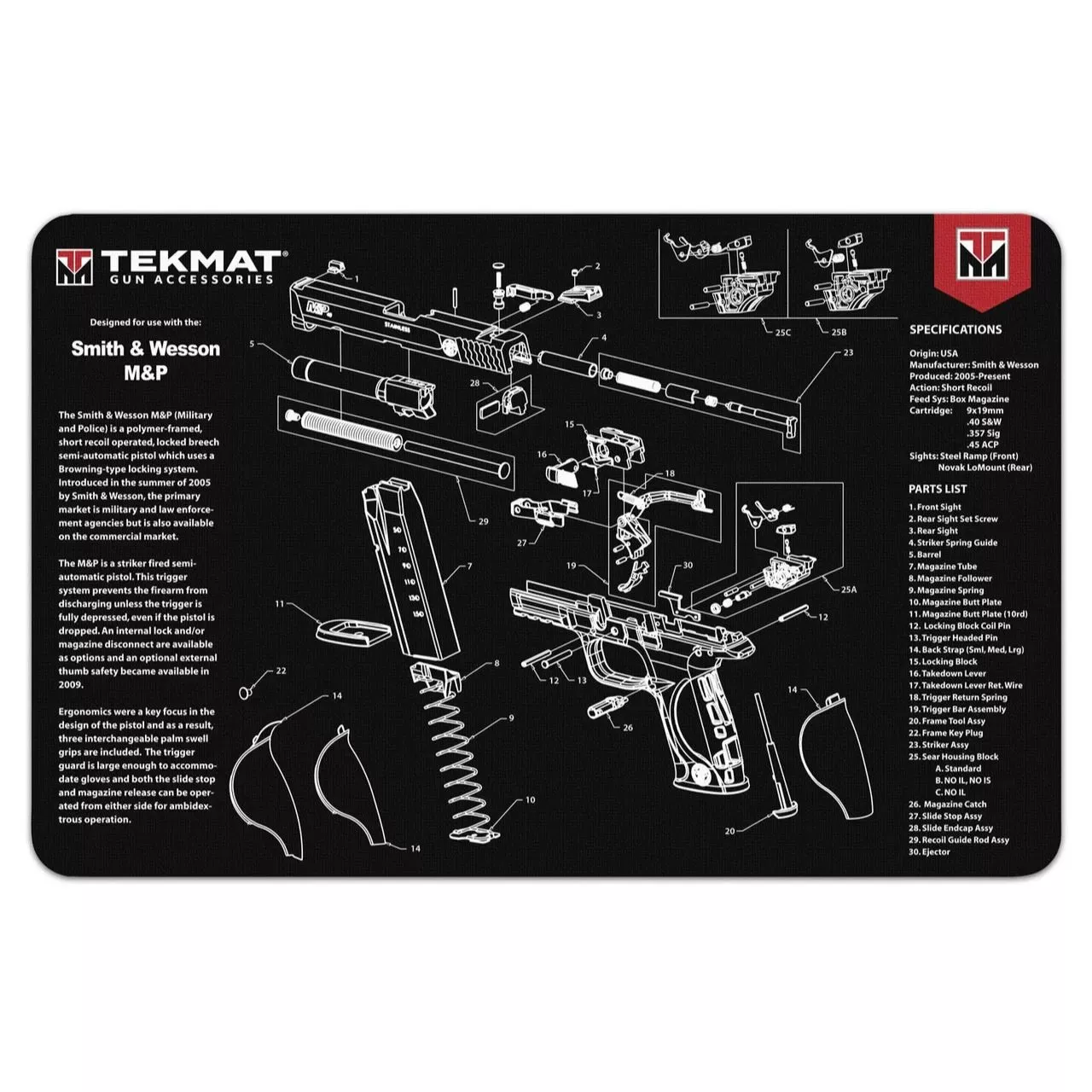 TekMat Glock Gen 4 17 Gun Cleaning Mat”