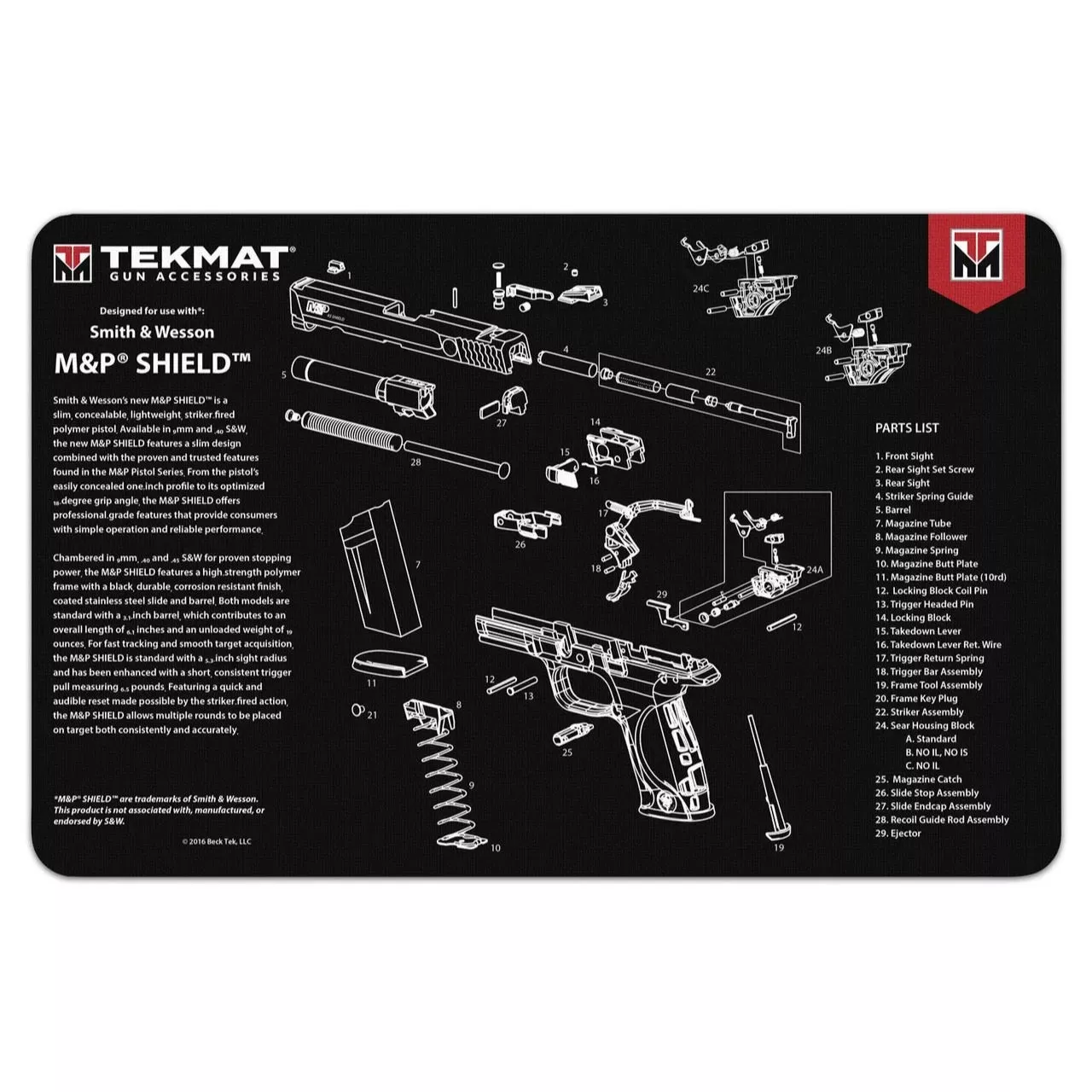 TekMat M & P Shield Gun Cleaning Mat