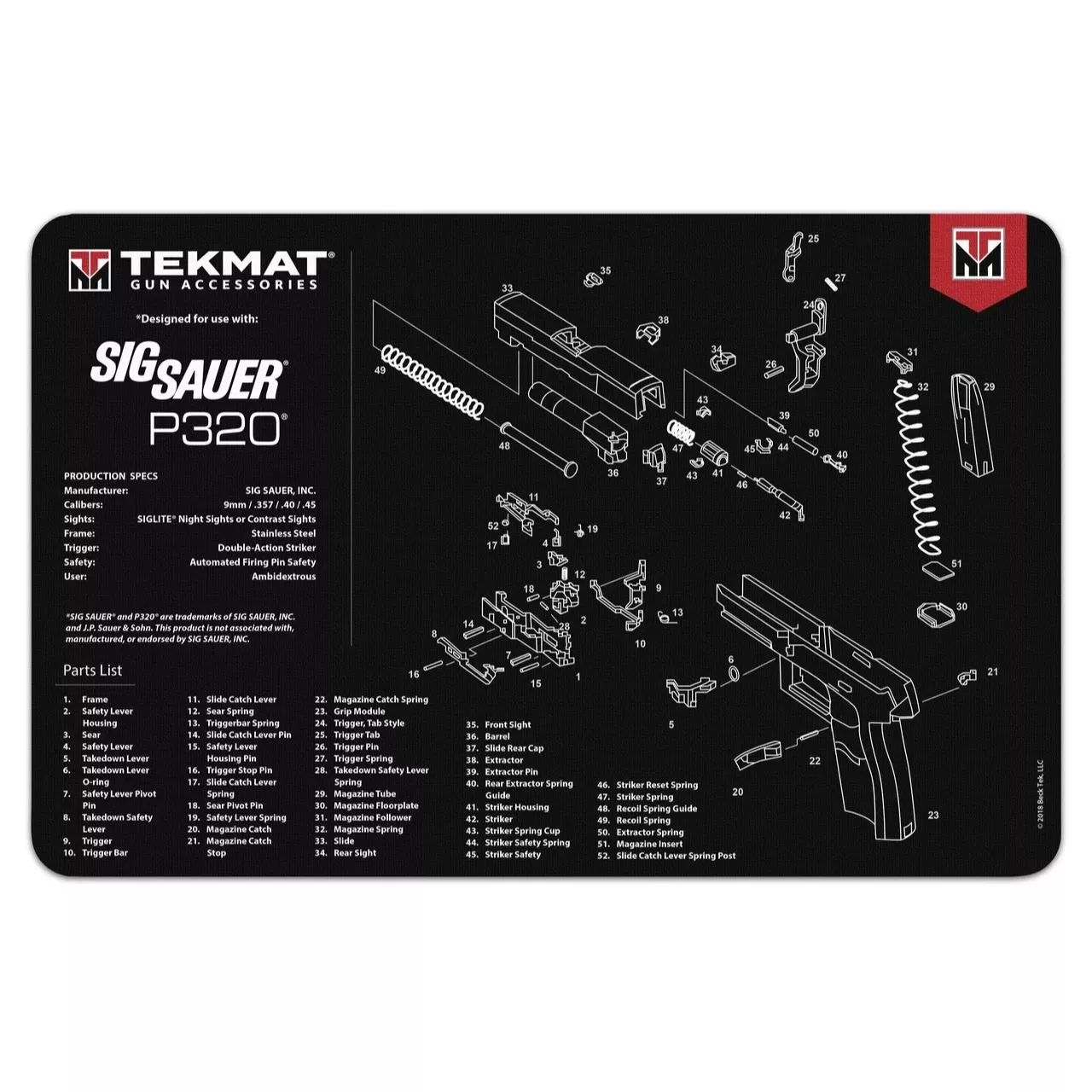 TekMat Sig Sauer P320 17 Gun Cleaning Mat"