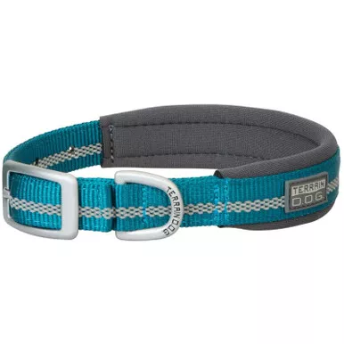 Terrain D.O.G. Reflective Neoprene Lined Dog Collar, Blue Bay, 15"