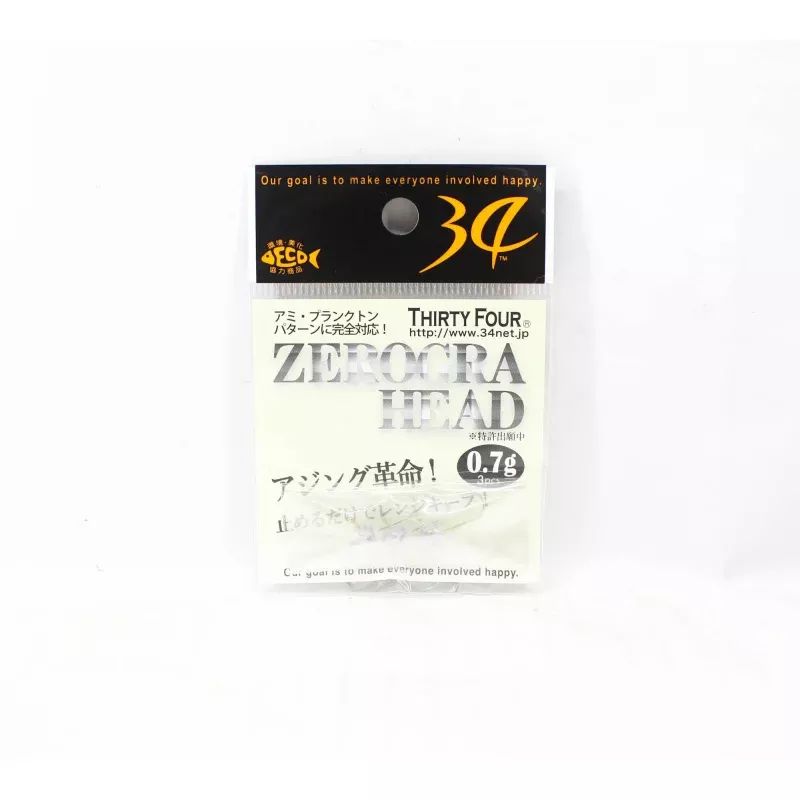 Thirty Four Jig Head Zerogra Head 0.7 grams 3 per pack (0369)
