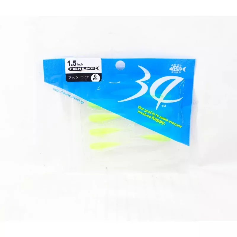 Thirty Four Soft Lure Fishlike 1.5 Inch 8 per pack Takuan (3668)