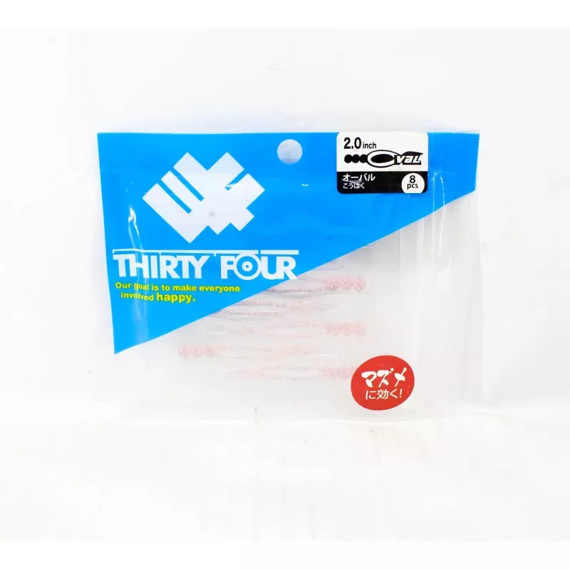 Thirty Four Soft Lure Oval 2.0 Inch 8 per pack Kouhaku (0406)