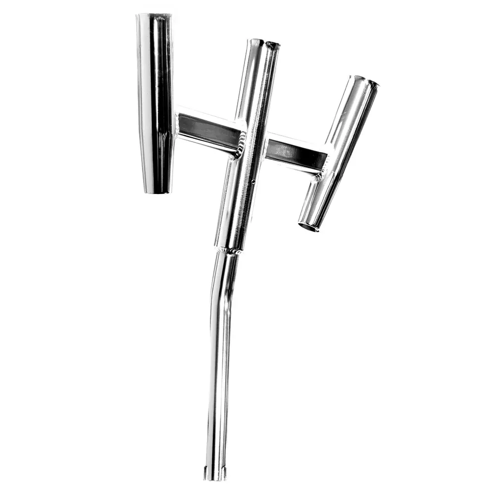 Tigress Triple Aluminum Kite Rod Holder – Bent Butt – Polished [88158]