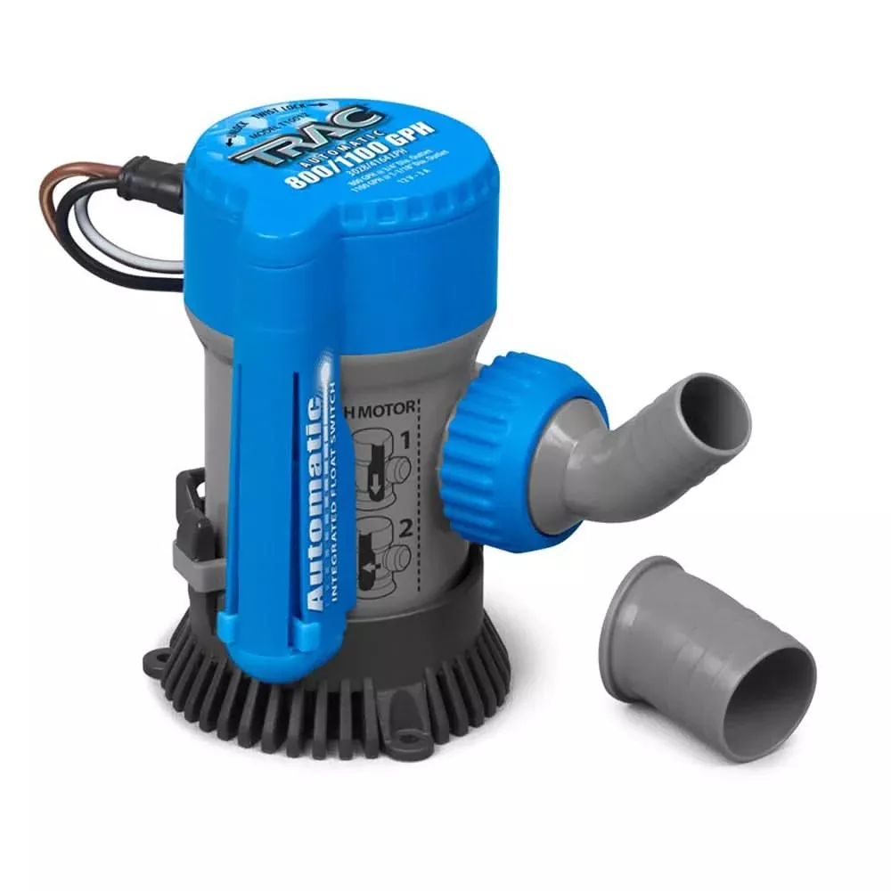 TRAC Bilge Pump - Automatic - 800/1100GPH - 3/4" & 1-1/8" Outlets - 69311