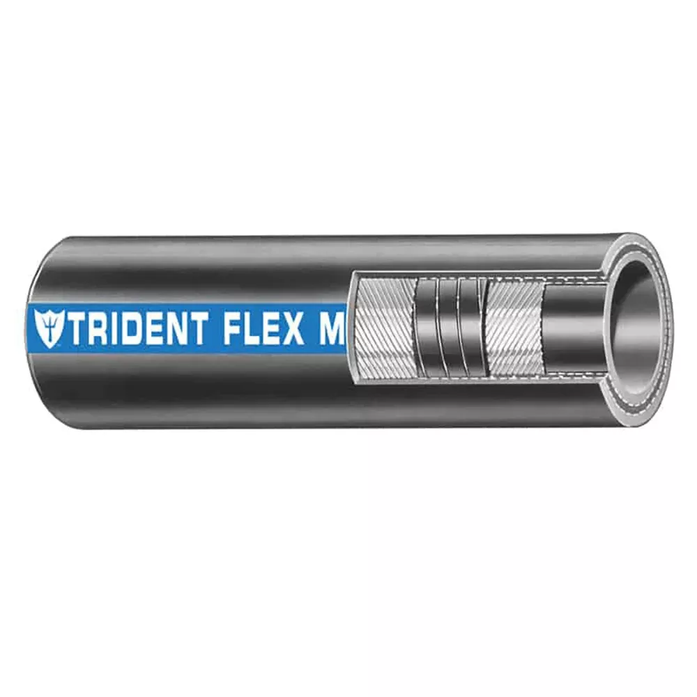 Trident Marine 1-1/2″ x 50 Coil Flex Marine Wet ExhaustWater Hose – Black [250-1126]
