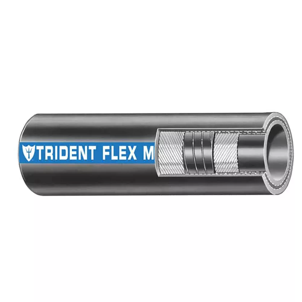 Trident Marine 1″ x 50 Coil Flex Marine Wet ExhaustWater Hose – Black [100-1006]