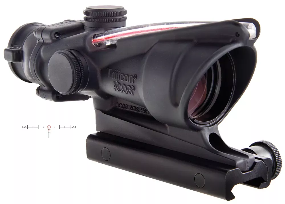 Trijicon ACOG Black Hardcoat Anodized 4x32mm Illuminated Red Horseshoe