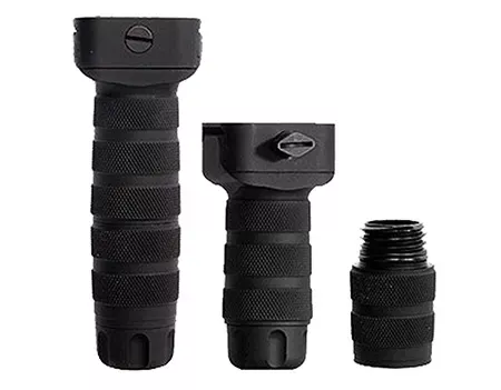 Troy Industries Modular Combat Grip Two Size Internal Storage Aircraft Aluminum Black SGRITRGA0BT00