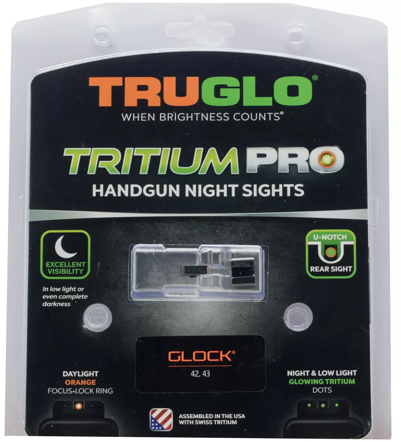 TruGlo Tritium Pro Night Sights for Glock 42/43