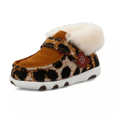 TWISTED X Infant's Tan and Cheetah Driving Moc (ICA0025)