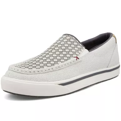 TWISTED X Men's Slip-On Kicks White & Gray Shoes (MCA0063)