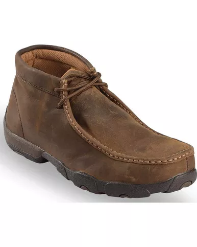 TWISTED X Mens Driving Distressed Saddle Moccasins