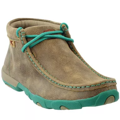 TWISTED X Womens Driving Bomber/Turquoise Moccasins (WDM0020)