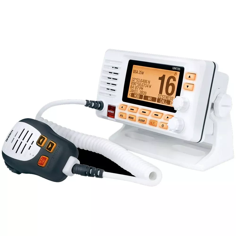 Uniden UM725 Fixed Mount VHF w/GPS & Bluetooth – White