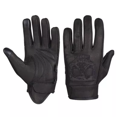 VANCE LEATHERS USA Gel Palm Riding Glove with Reflective Skull