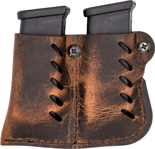 Versacarry Leather Dbl Mag Pch – Double Stack Distressed Brn