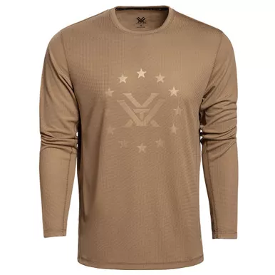 VORTEX Men's 13 Star Performance Grid Kelp Brown Long Sleeve Shirt (123-06-KLP)