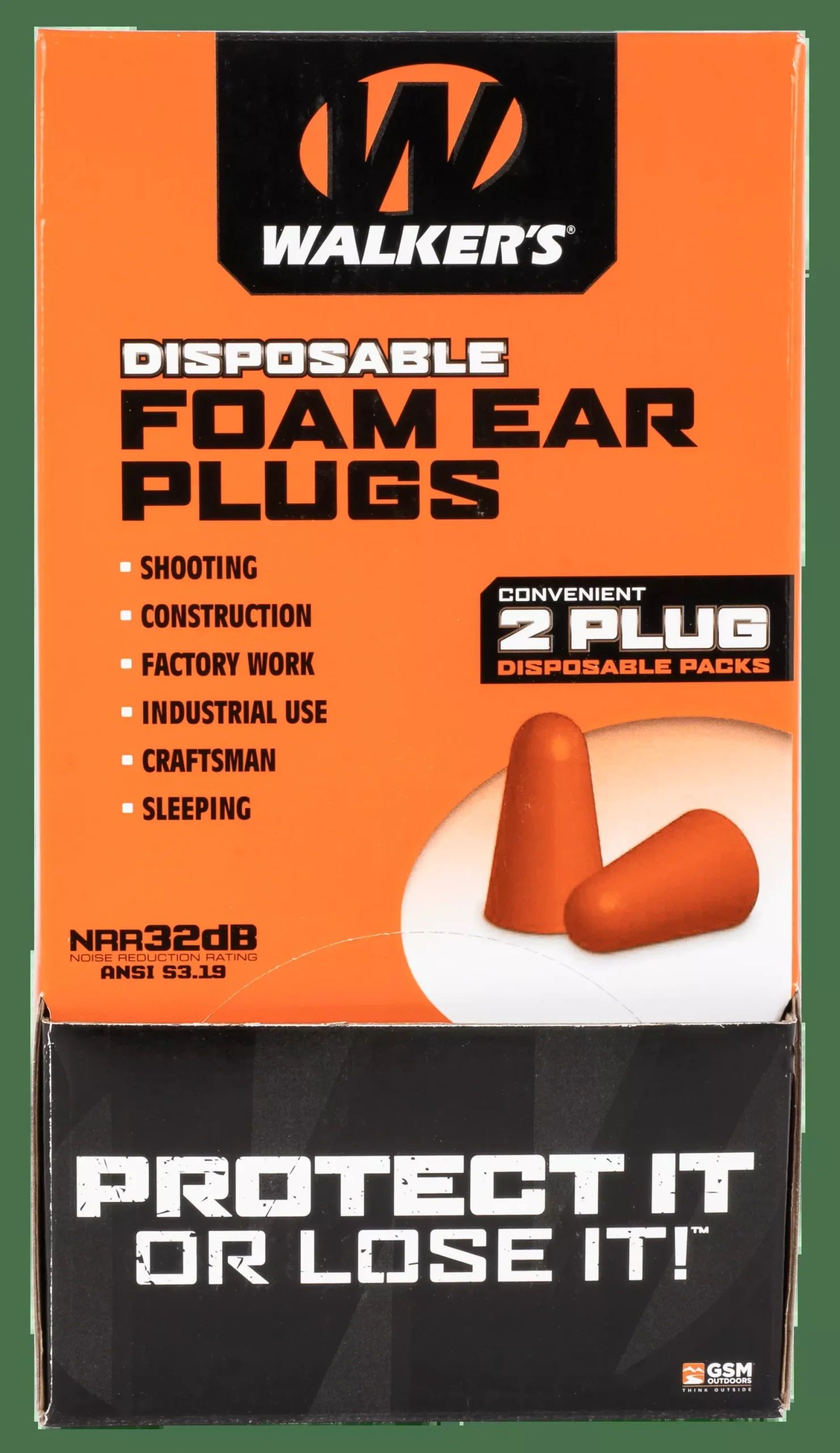 Walkers Game Ear Foam Ear Plugs, Wlkr Gwp-foamplug200bx Foam Plug 200ct Box
