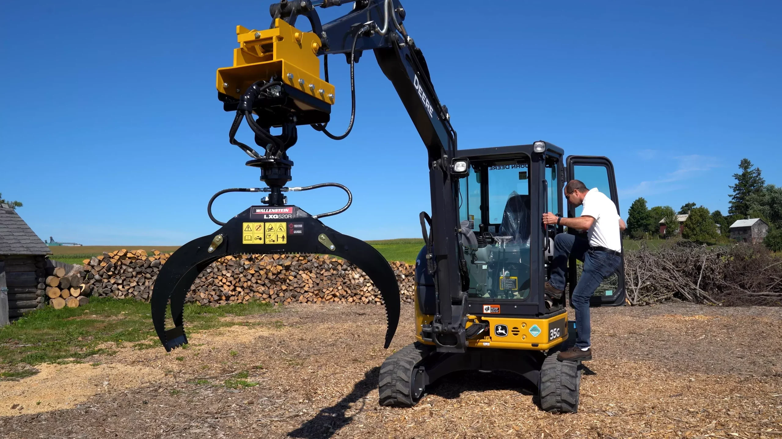 Wallenstein Log Grapple | Model LXG520R | Width 52″ | Rotation 360° | 5-7 Tons | For Excavators
